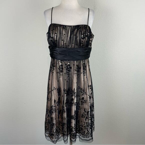 SL Fashions Black Illusion VIntage Beaded Y2k Whimsigoth Dark Fairy Dress 14 - Picture 1 of 6